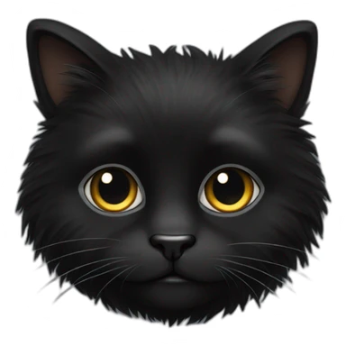 Black furry cat sticker