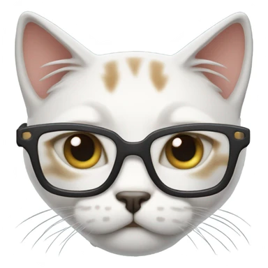 cat with glasses and very tired eyes sticker