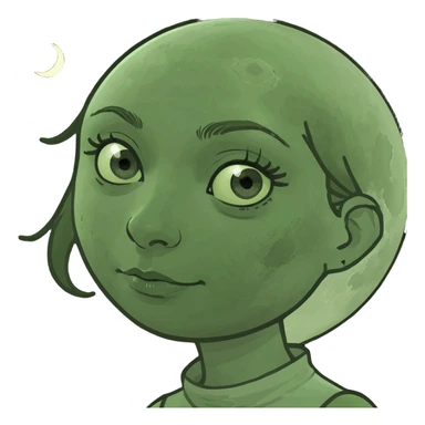 Girl going to sleep on the moon sticker