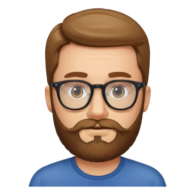 man with beard and glasses sticker