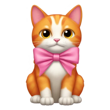 Orange cat with pink bow sticker