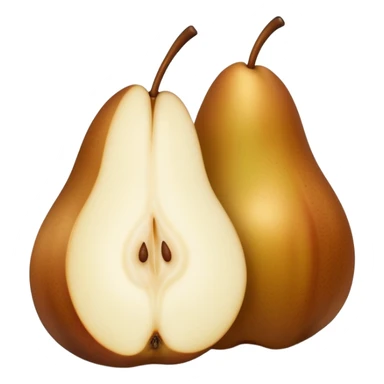 Thicc brown pear cut in half front only sticker