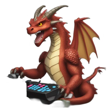 A dragon who play video games sticker