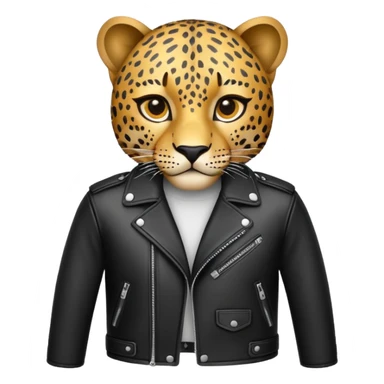leopard in leather jacket sticker