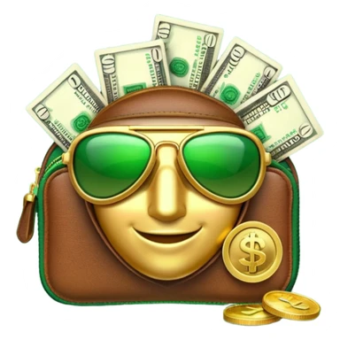 Aviator money emoji, wallet full of cash, casino vibe, premium 3D emoji style, clean, no background
 sticker