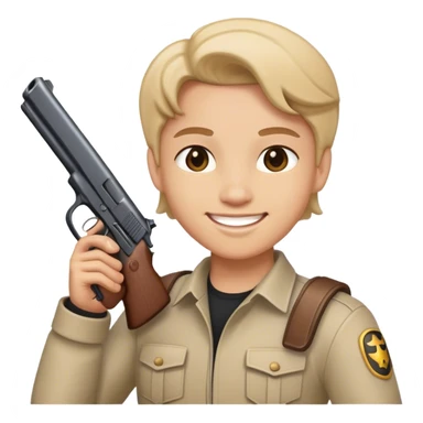 😀 holding gun sticker