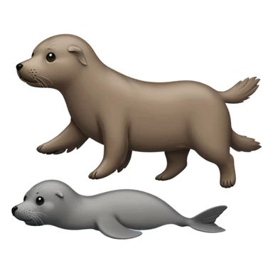 Mean dog chasing a seal  sticker