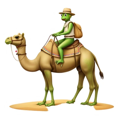 Frog riding a camel sticker
