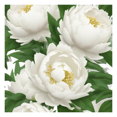 White peonies bouquet  sticker