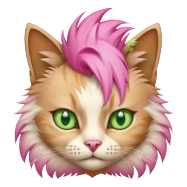 cat stiitng with pink mohawk sticker