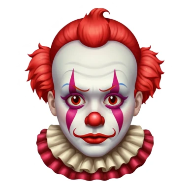 red glitter clown with the sad facial expression sticker