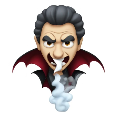 a vampire exhaling smoke sticker