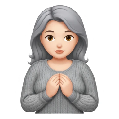 Design a woman’s grey sweater for a voluptuous woman. Only design the sweater. Remove the woman sticker