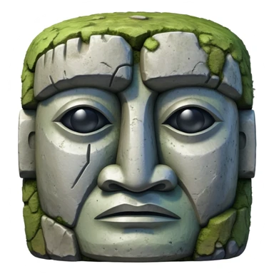 silver stone head eastern island statue sticker