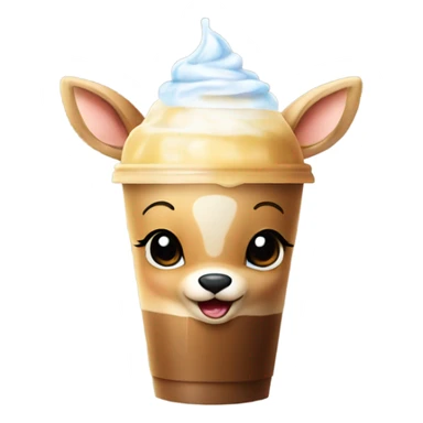 Baby deer drinking iced coffee sticker