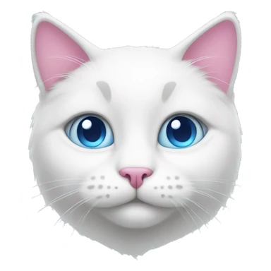 white cat with a pink bow and blue eyes sticker