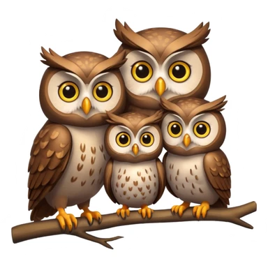 Three Owl Families sticker