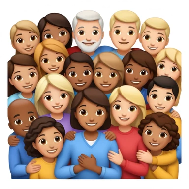 Group hug of diverse people sticker