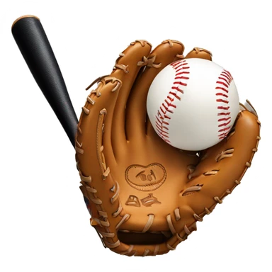 baseball glove and bat as finger emoji sticker