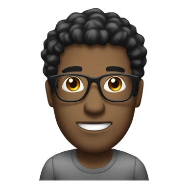 man with black hair with white streaks, glasses and laptop sticker