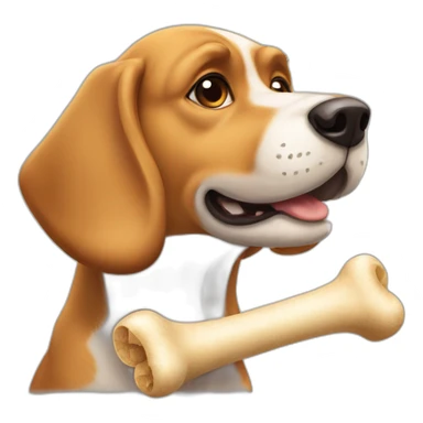 dog with a bone in its thinking sticker
