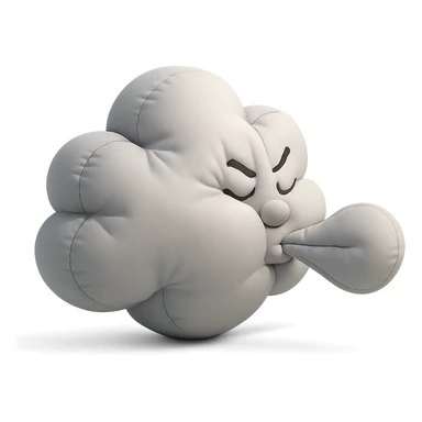 cloud blowing wind, soft plush cushion style sticker