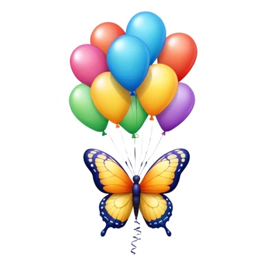 Butterfly ￼ with congratulations balloons ￼ sticker
