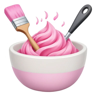 pink brush Mixing bowl sticker