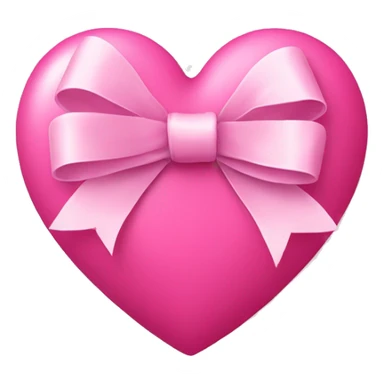 pink heart with small bow on top of it sticker