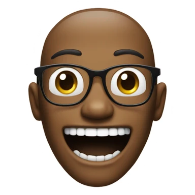 Nerd emoji with only two front teeth. Only two front teeth. Don't you understand two teeth  sticker