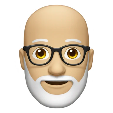 bearded Bald man wearing glasses sticker