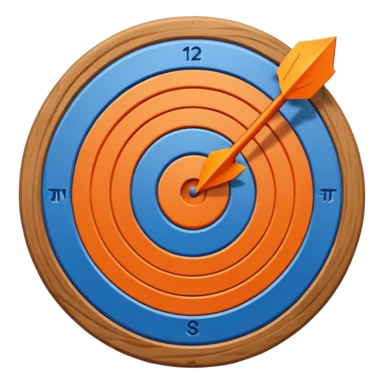 blue target with orange arrow in the center sticker