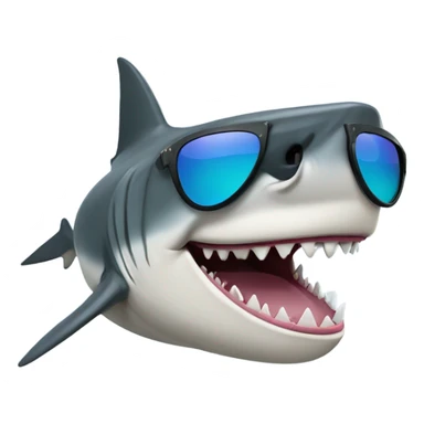 Buff shark with shades sticker
