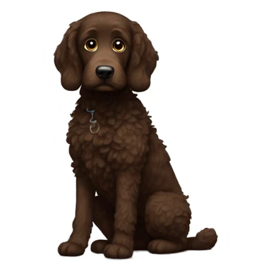 Dark brown doodle missing a front leg sticker