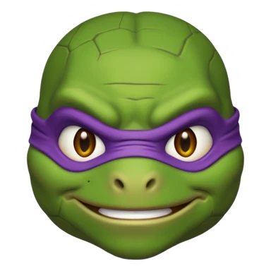 Donatello from Teenage Mutant Ninja Turtles, emoji style, head only sticker