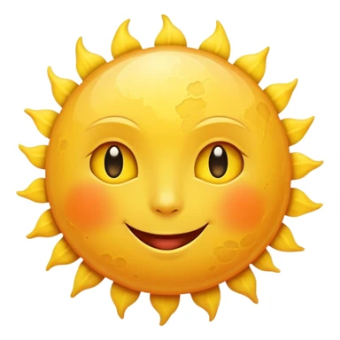big sun with small tiny yellow moon moon beside it  tiny moon beside it smiling sticker