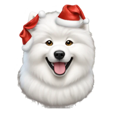 Samoyed with Christmas bow sticker