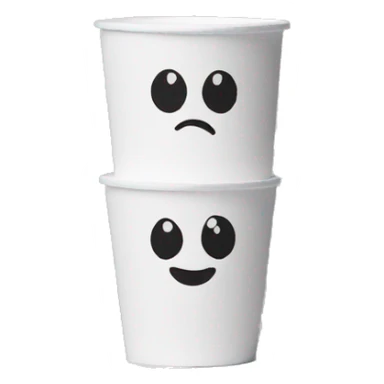 2 styrofoam cups stacked on top of each other sticker
