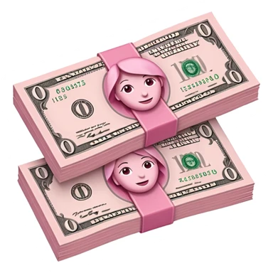 pink single money paper sticker