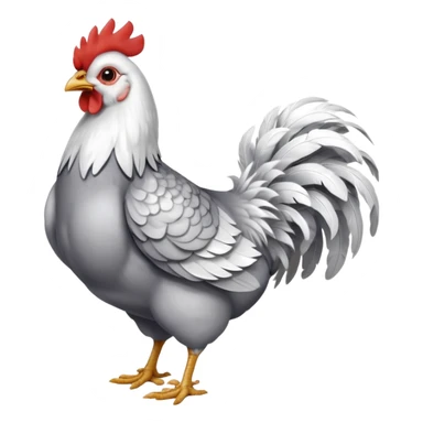 full body silver and white chicken sticker