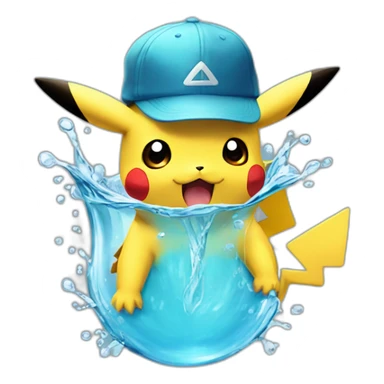 Pikachu water type sticker