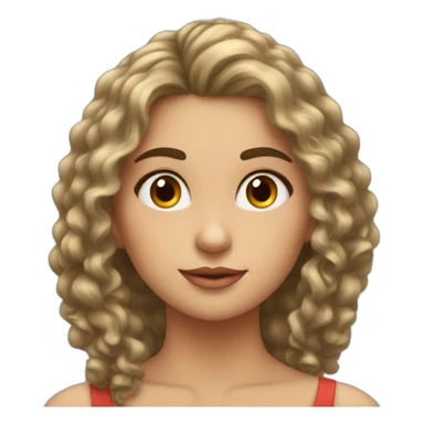 Quiero un emoji mujer morena pelo rizado media melena sticker