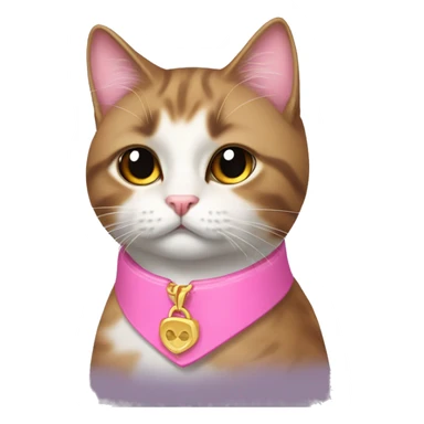Gato persa con collar rosa sticker