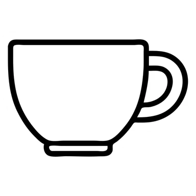 Simple outline of a coffee cup with handle sticker
