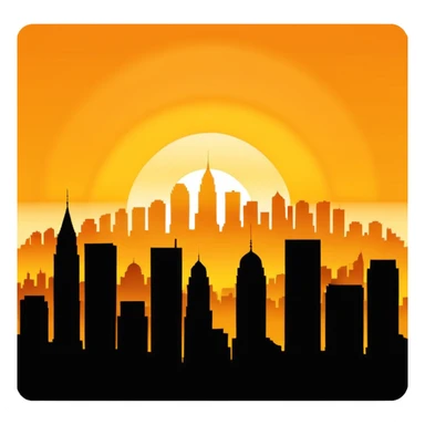 Sunrise in the city sticker