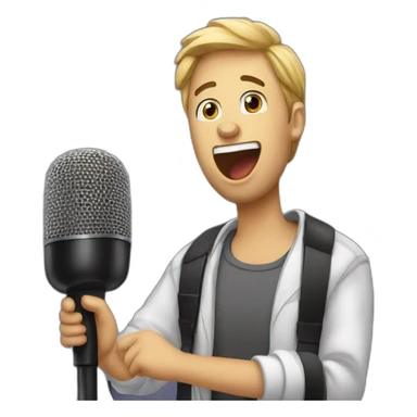 singing guy with microphone at concert sticker
