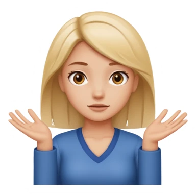 A girl shrugging his shoulders with a 6 above his left hand and a 7 above his right hand. sticker