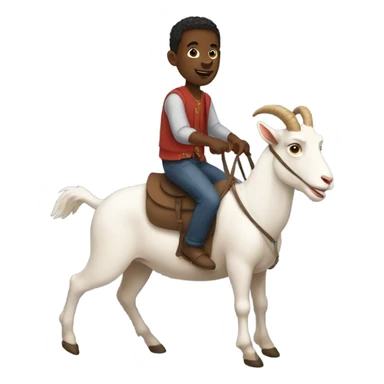 Black man riding a goat sticker