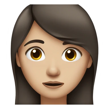 woman with dark brown straight hair and blue eyes crying sticker