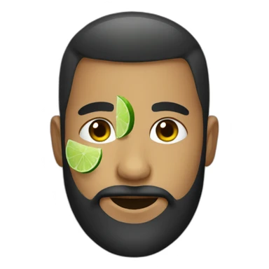 black beard hair shaved boy with mojito sticker